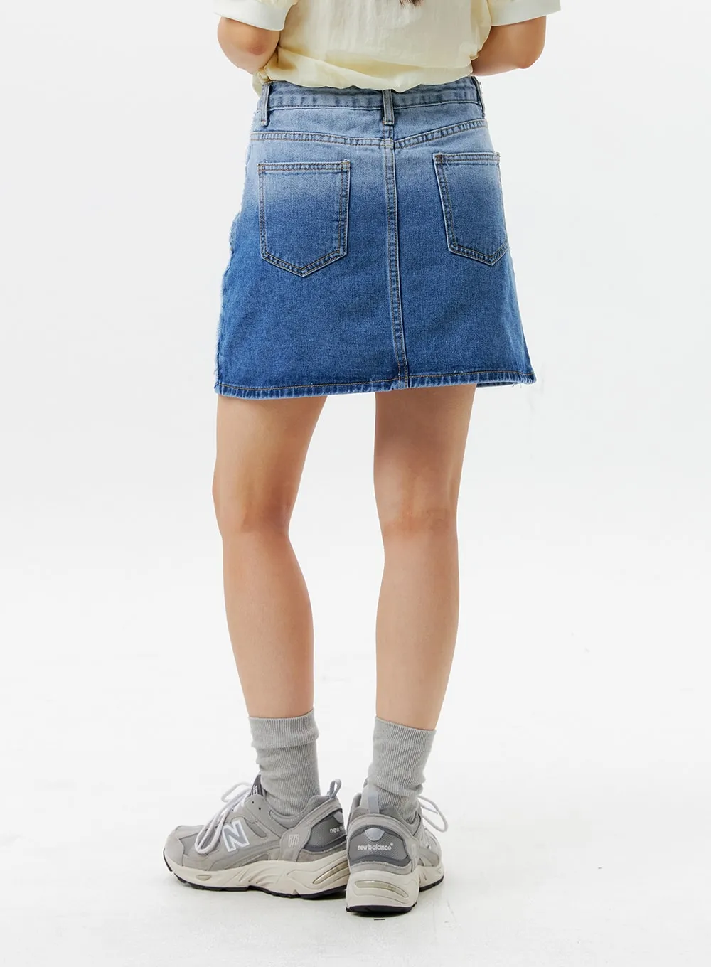 Gradient Denim Mini Skirt OG301