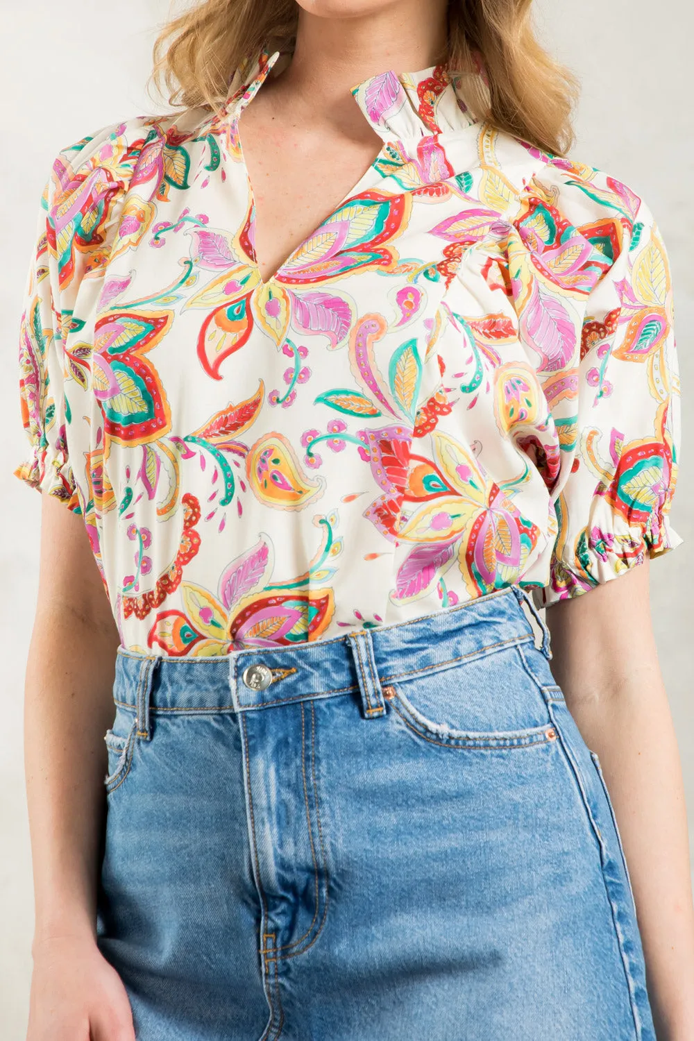 In Bloom V Neck Top