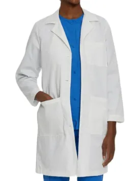 Landau 38 Inch Women's Stretch Twill Four Button Lab Coat