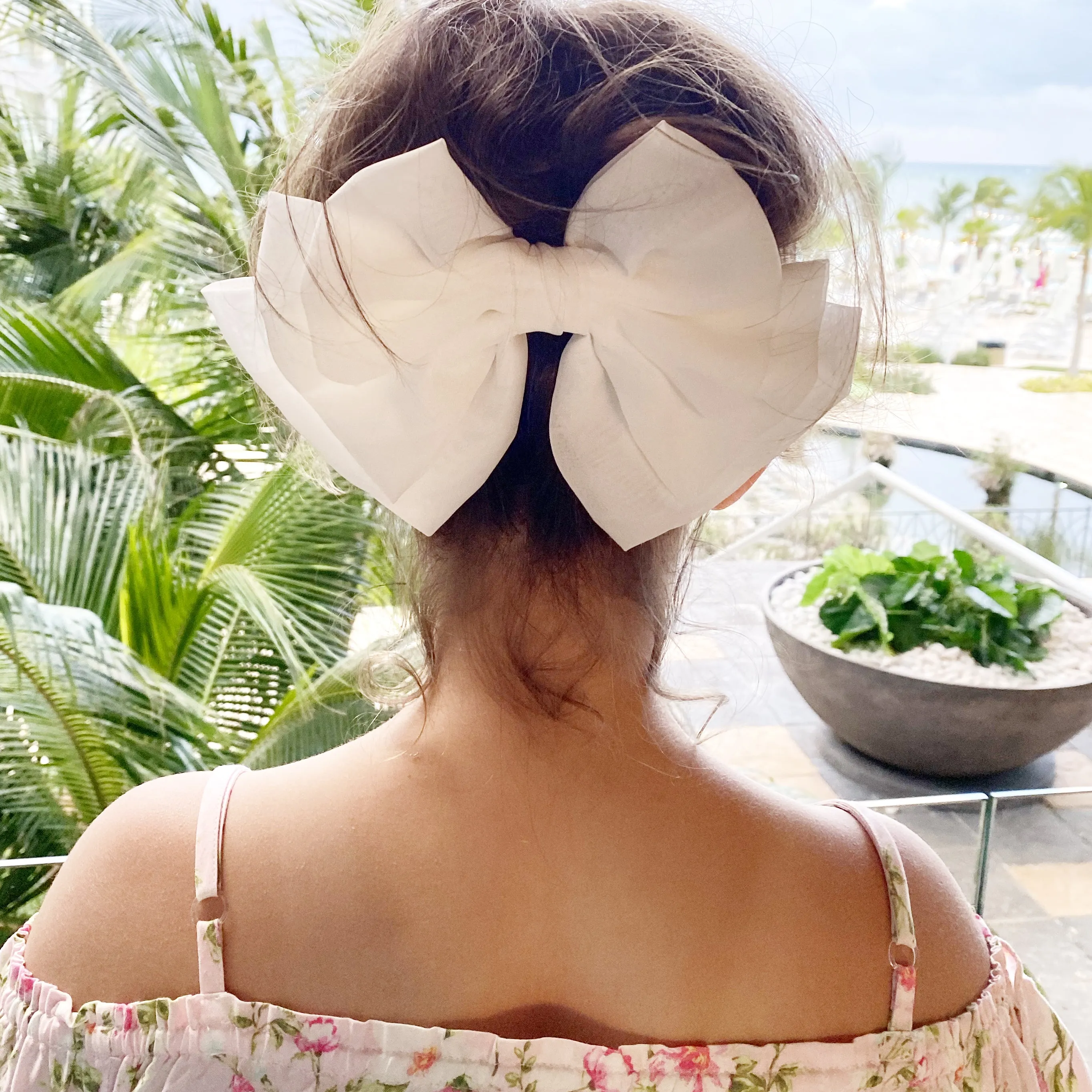 Layered Chiffon Fabric Hair-Bow