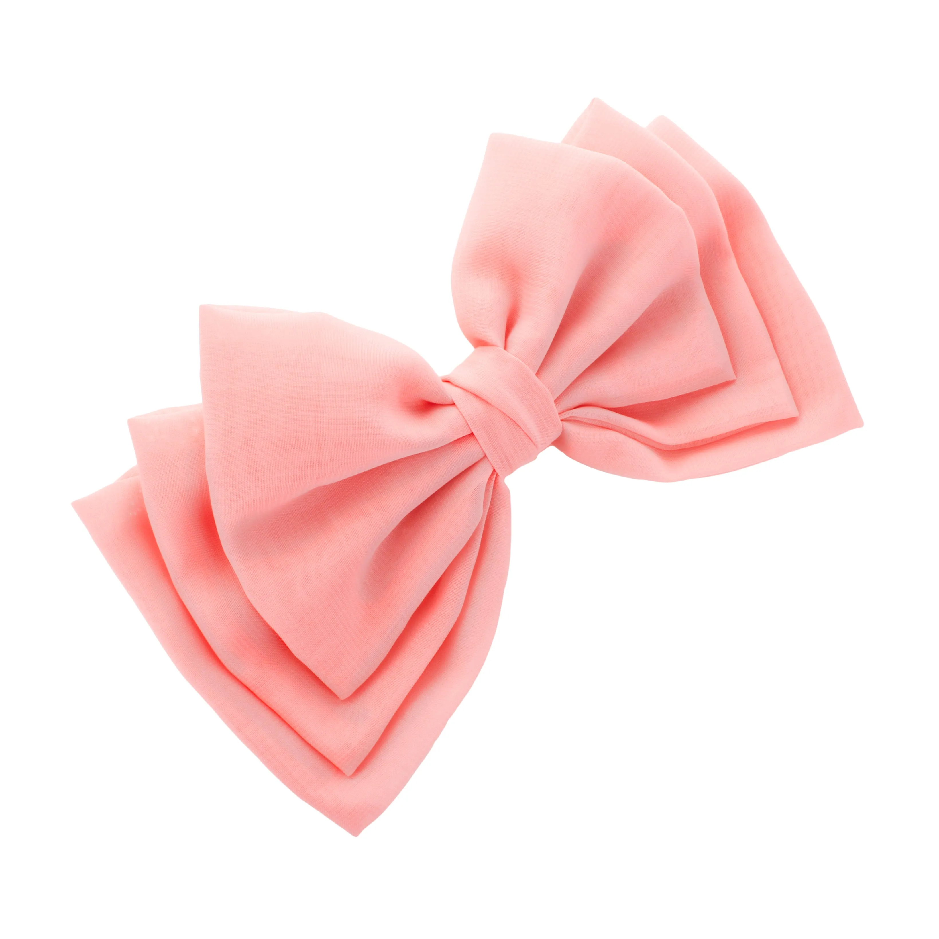 Layered Chiffon Fabric Hair-Bow