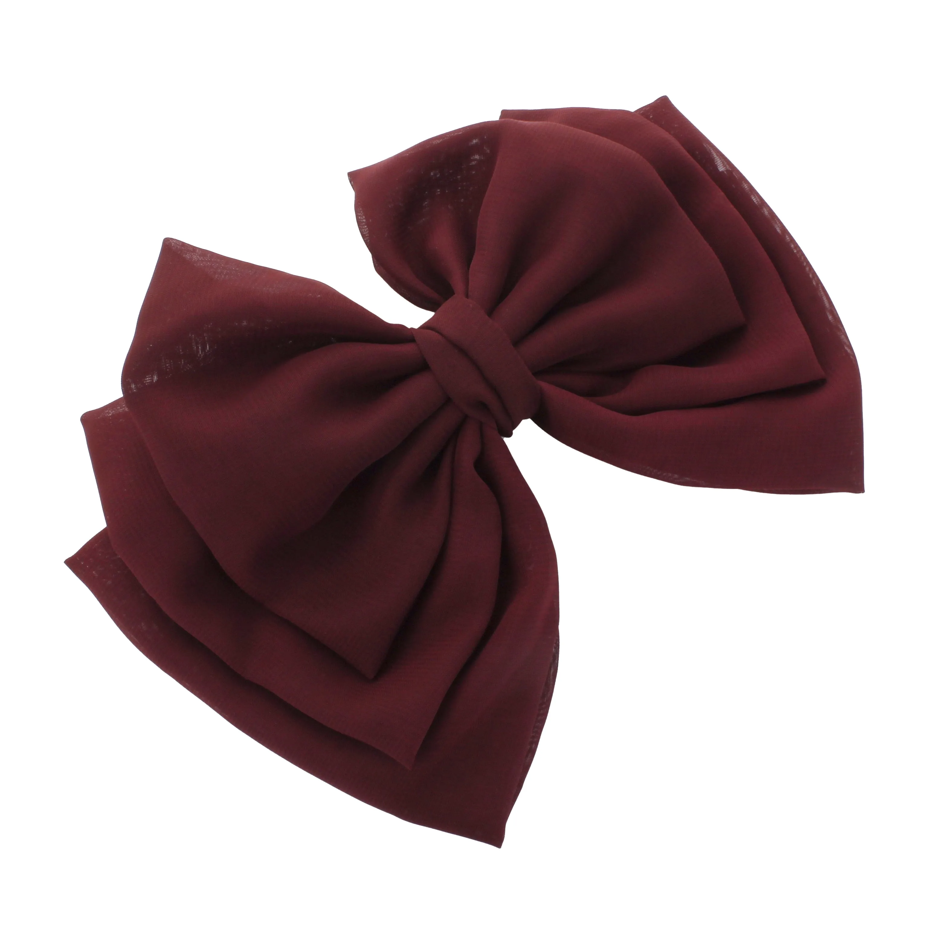 Layered Chiffon Fabric Hair-Bow