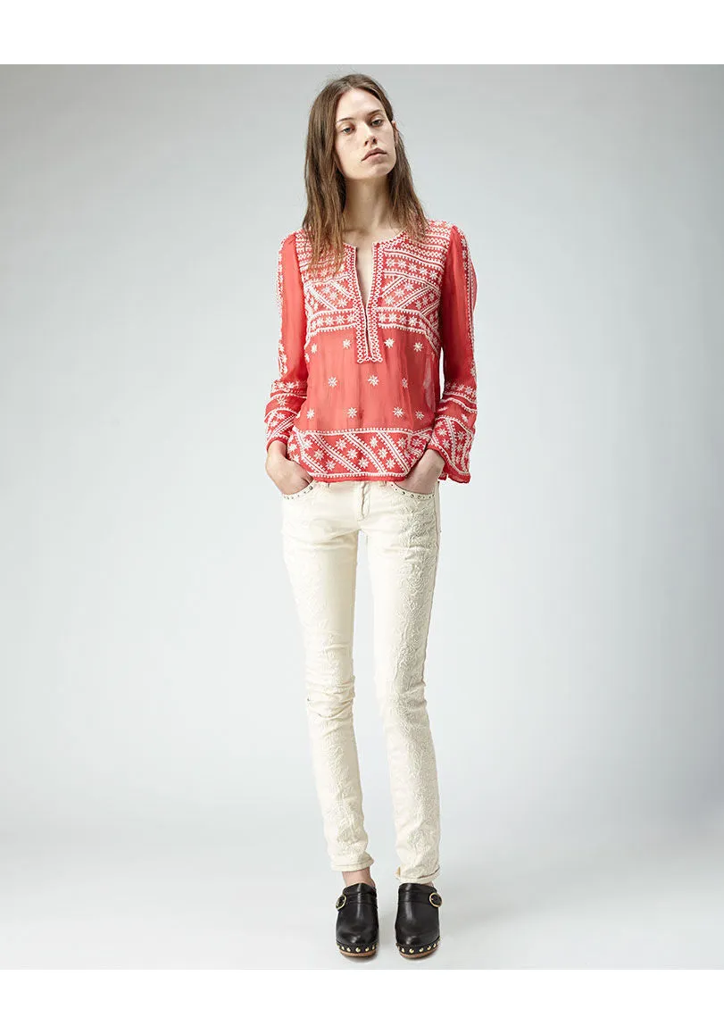 Loria Embroidered Top