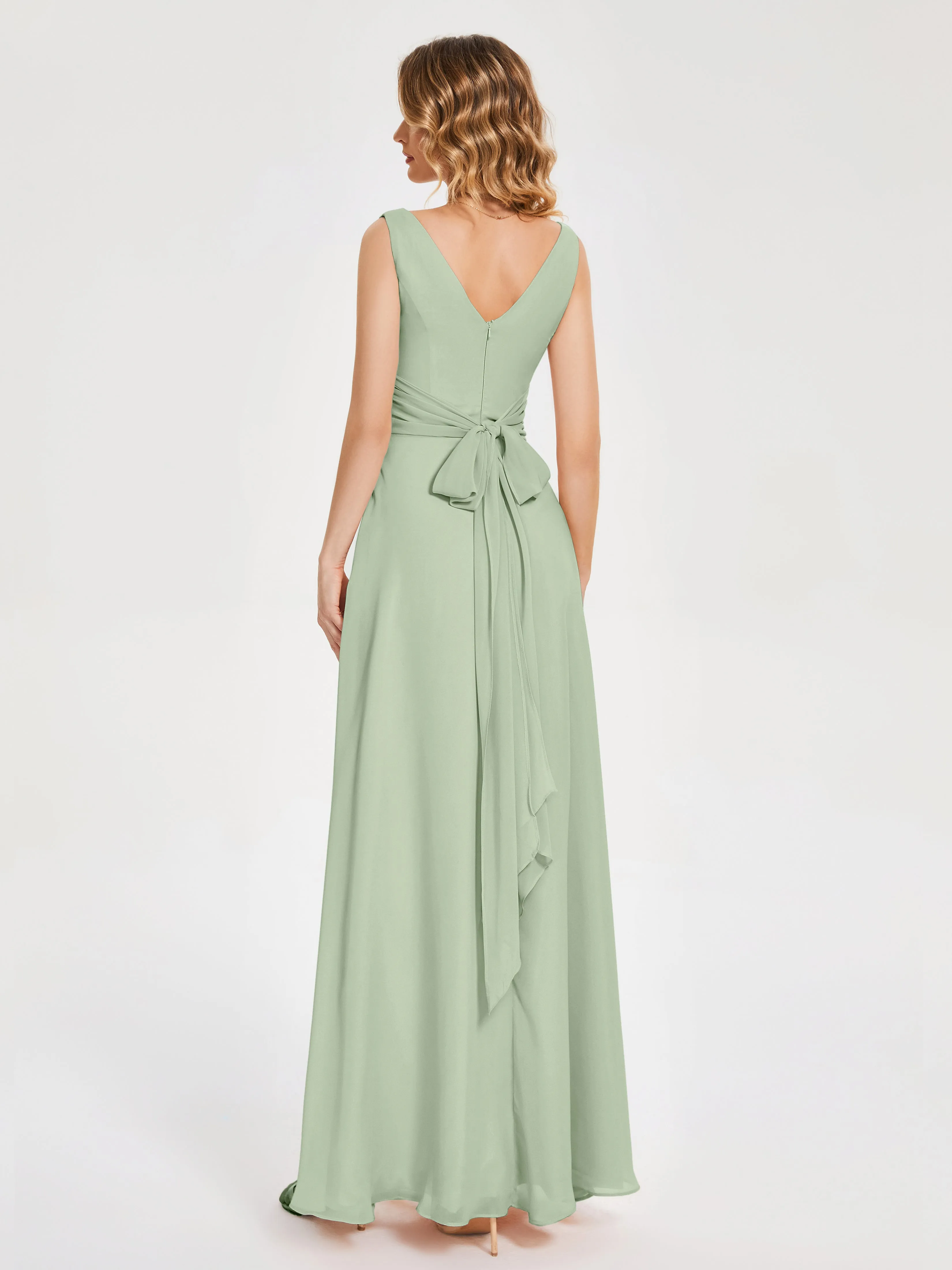 Lucille Elegant Chiffon Mother of the Bride Dress With Bow