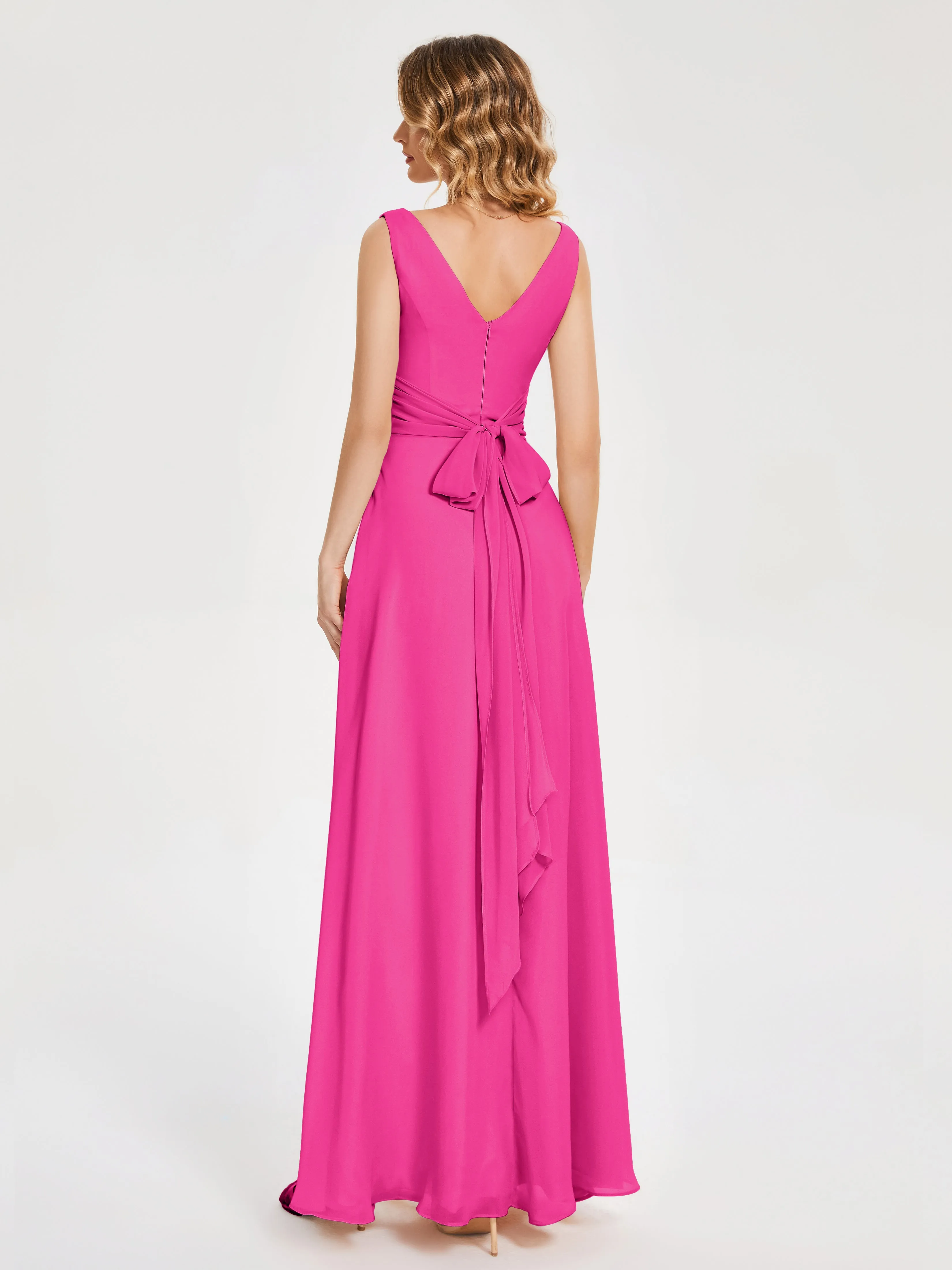 Lucille Elegant Chiffon Mother of the Bride Dress With Bow