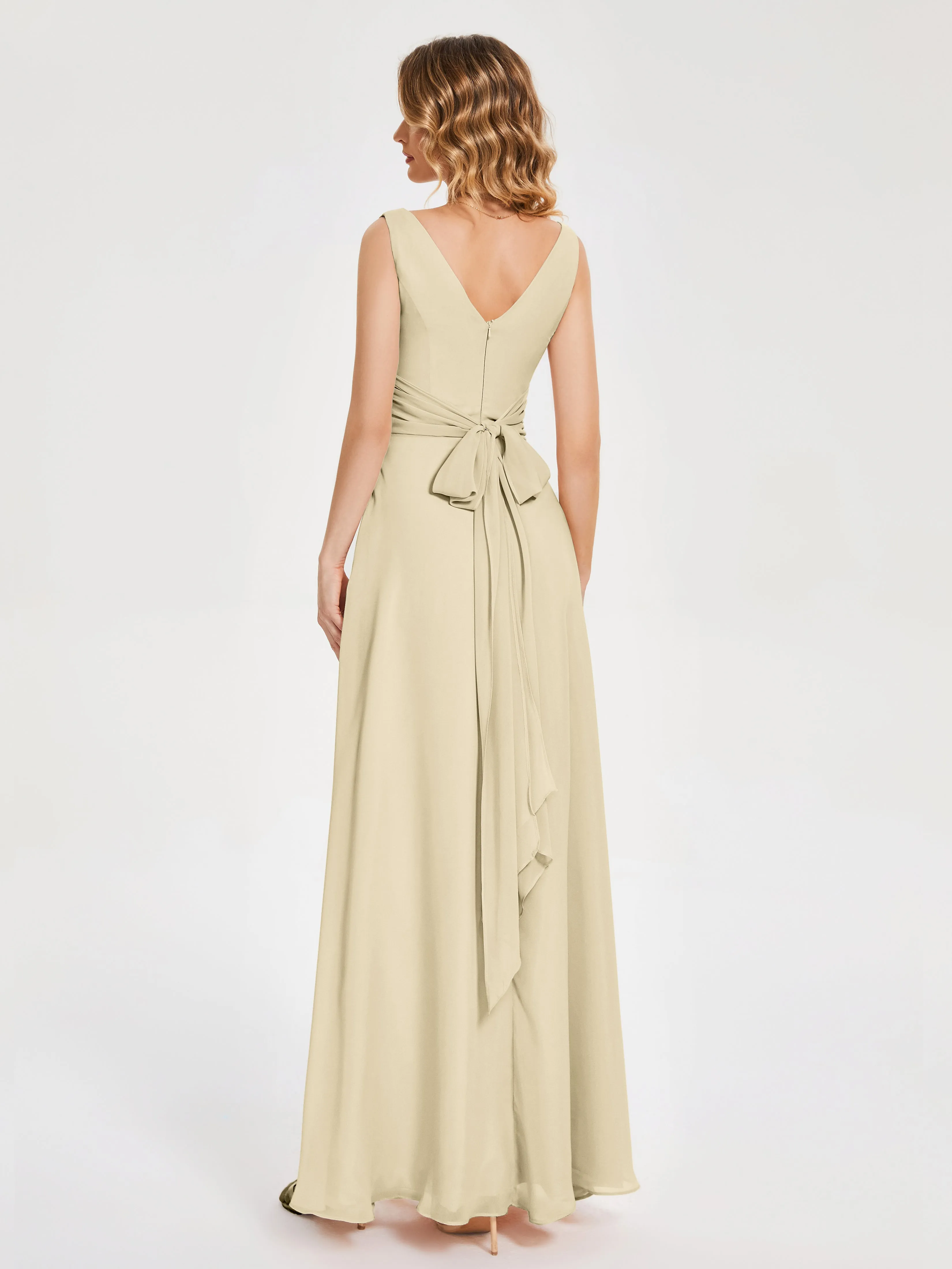 Lucille Elegant Chiffon Mother of the Bride Dress With Bow