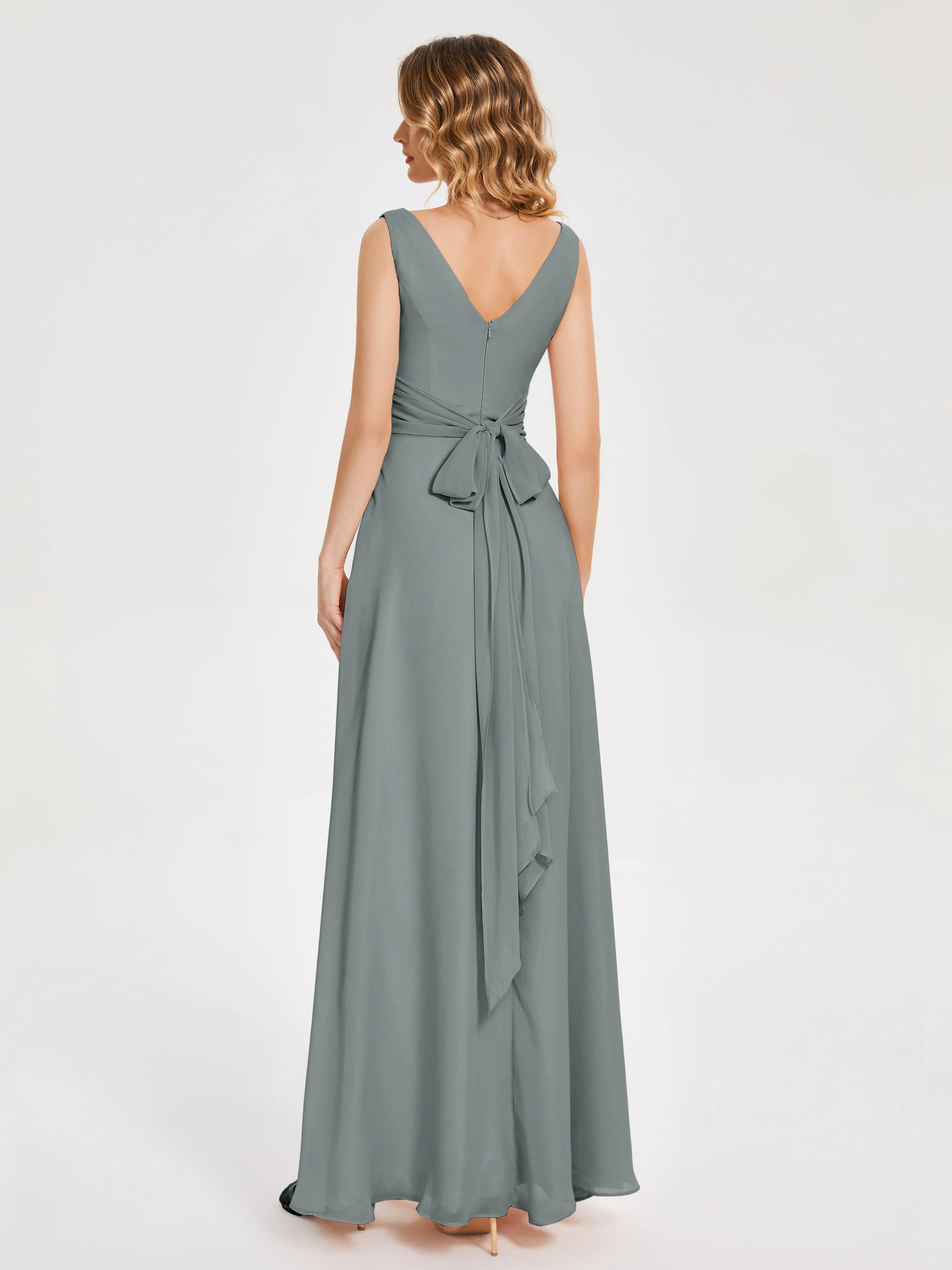 Lucille Elegant Chiffon Mother of the Bride Dress With Bow