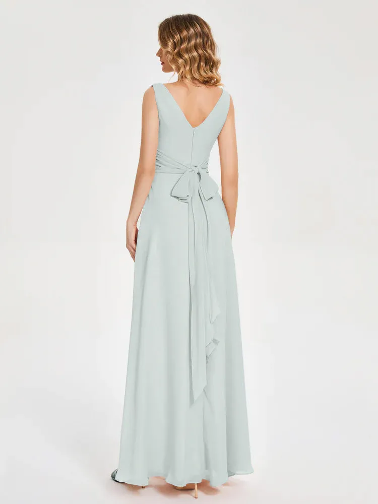 Lucille Elegant Chiffon Mother of the Bride Dress With Bow