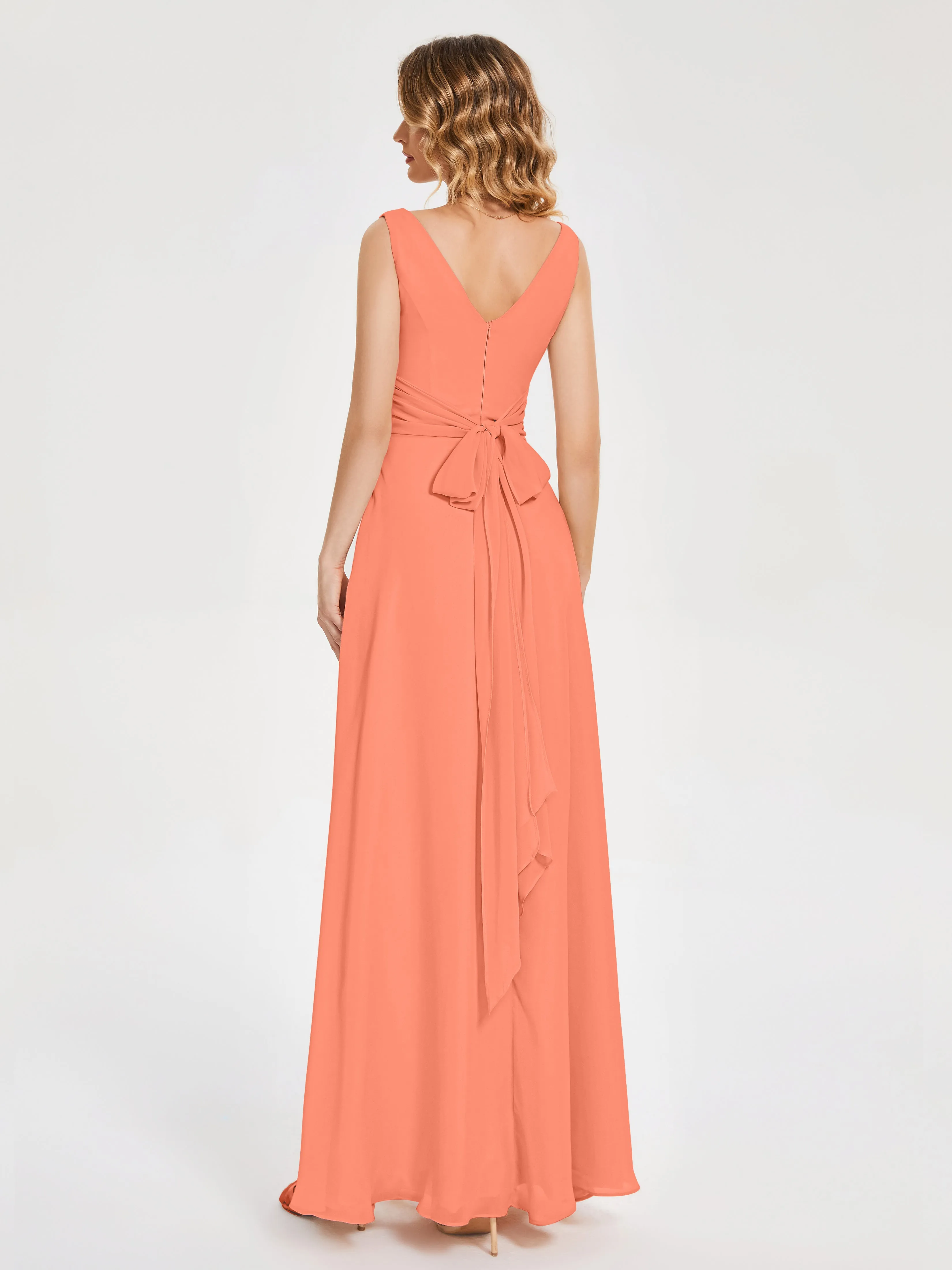 Lucille Elegant Chiffon Mother of the Bride Dress With Bow