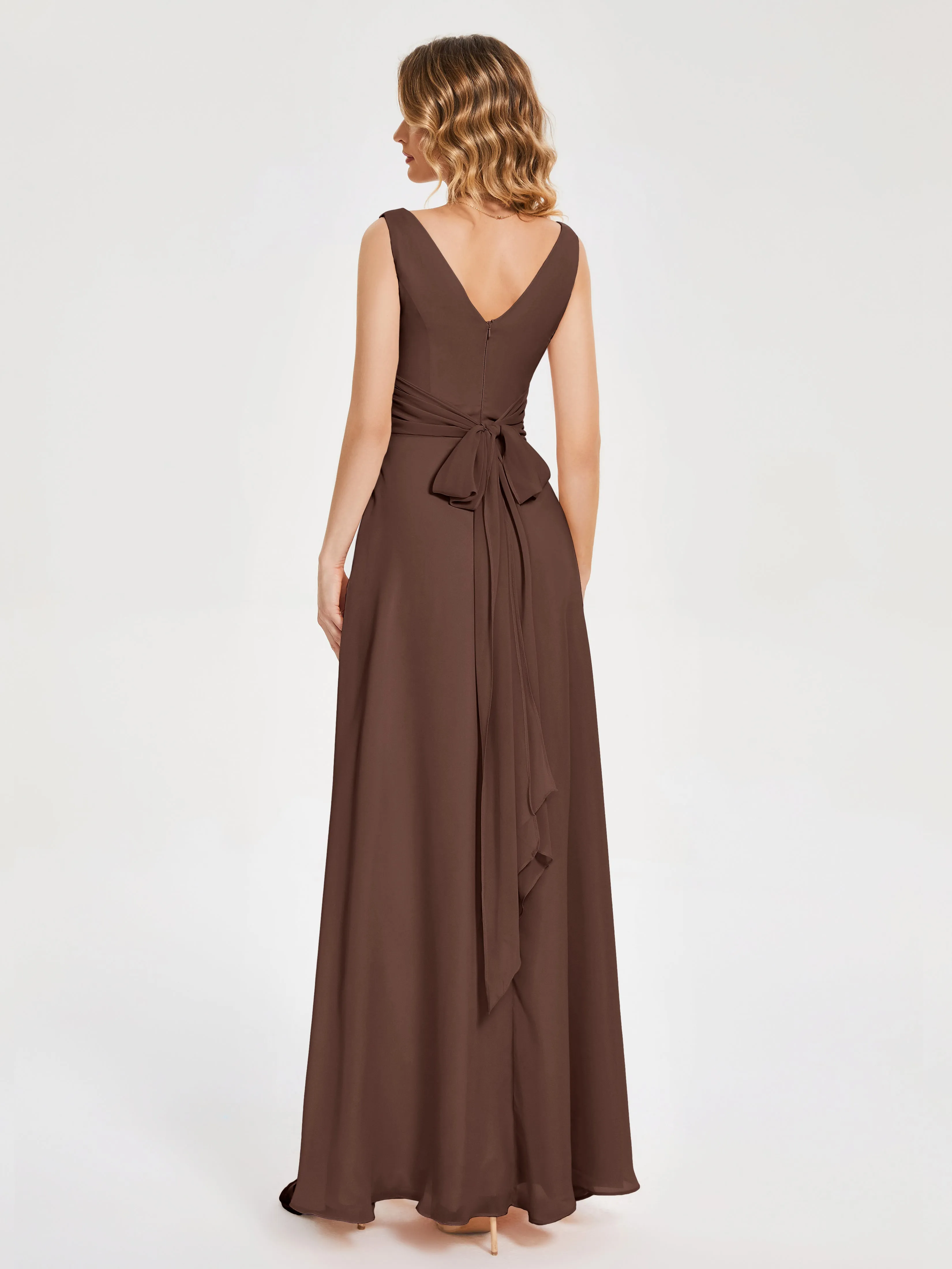 Lucille Elegant Chiffon Mother of the Bride Dress With Bow