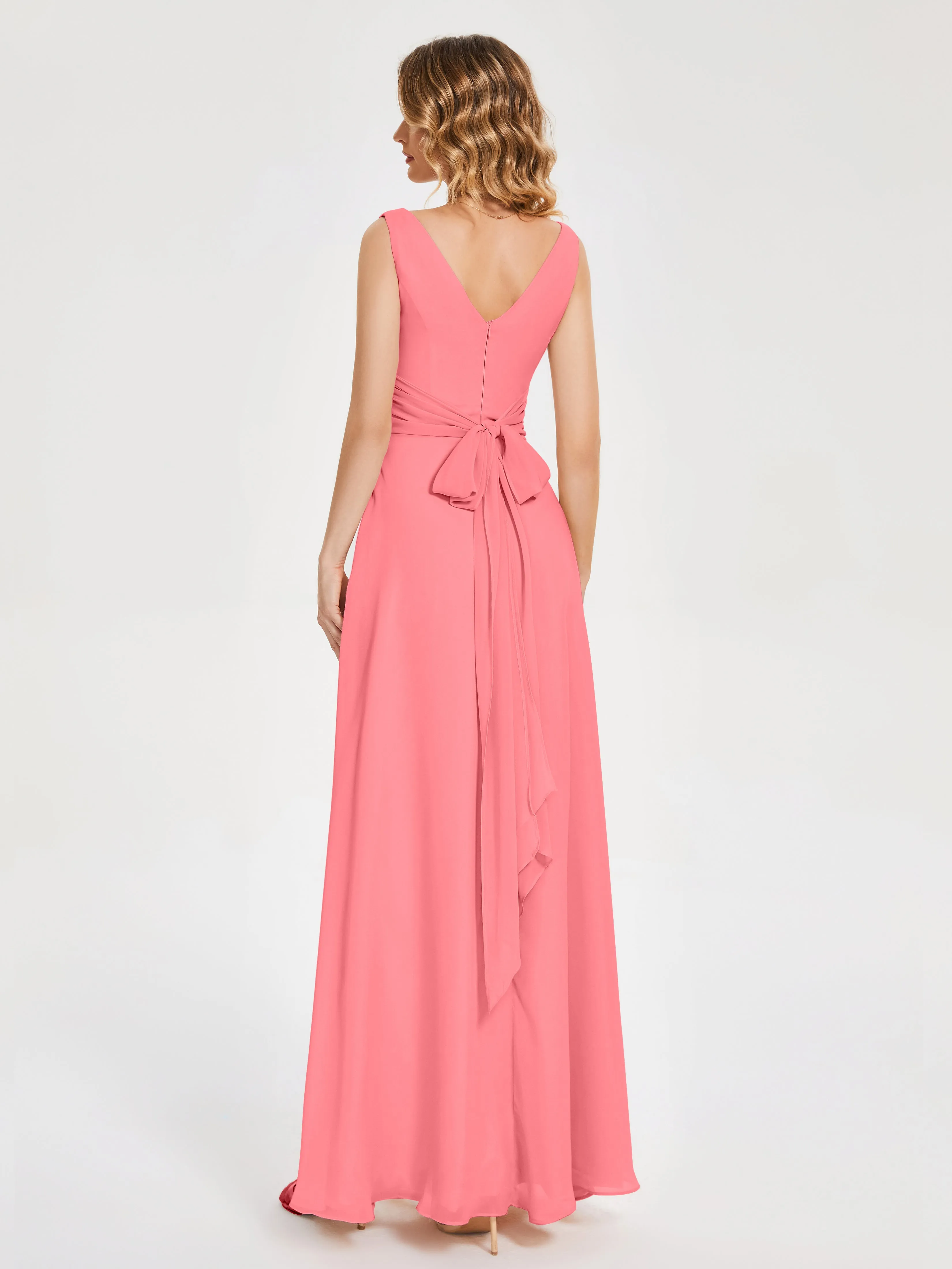 Lucille Elegant Chiffon Mother of the Bride Dress With Bow