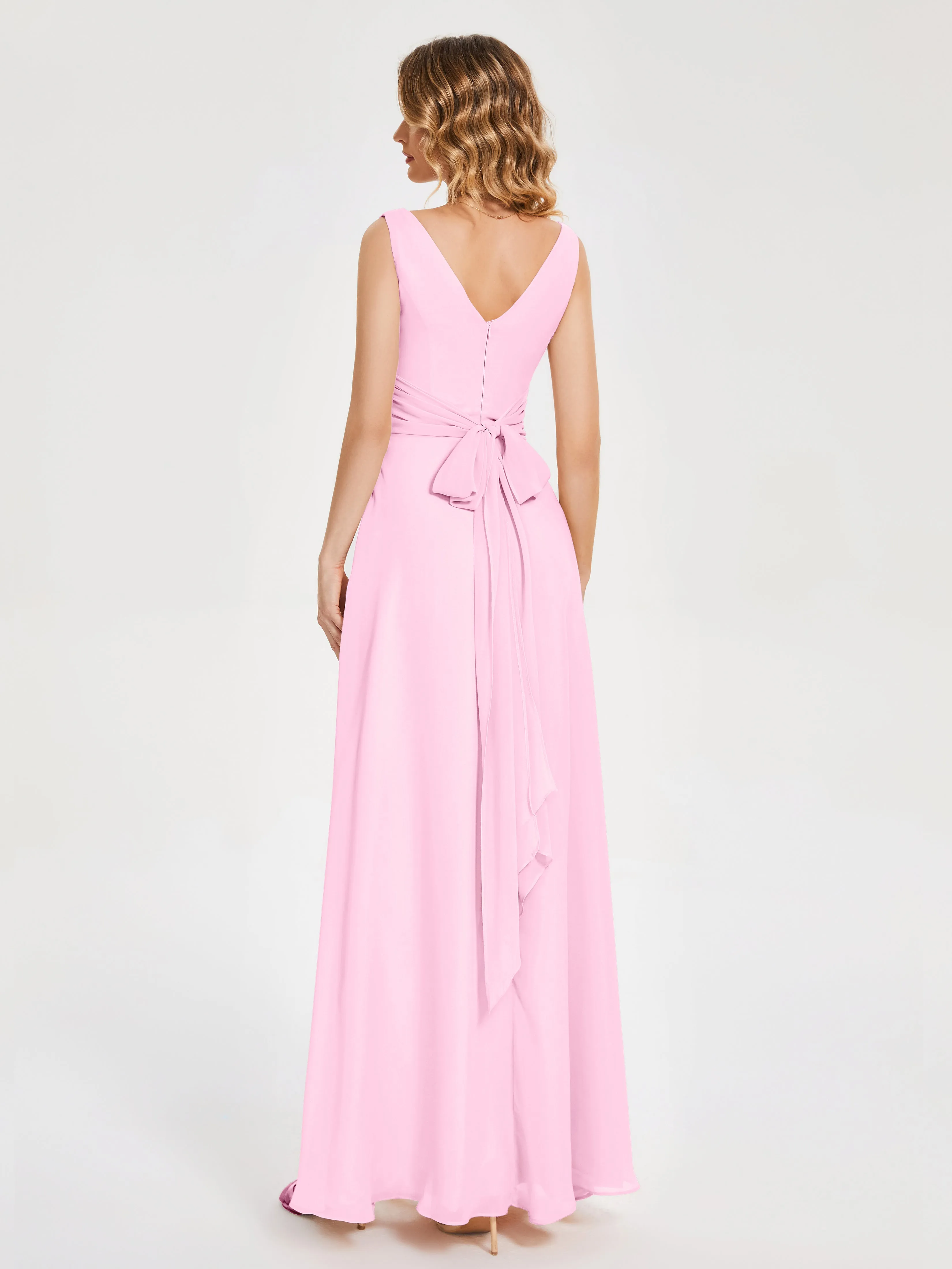 Lucille Elegant Chiffon Mother of the Bride Dress With Bow