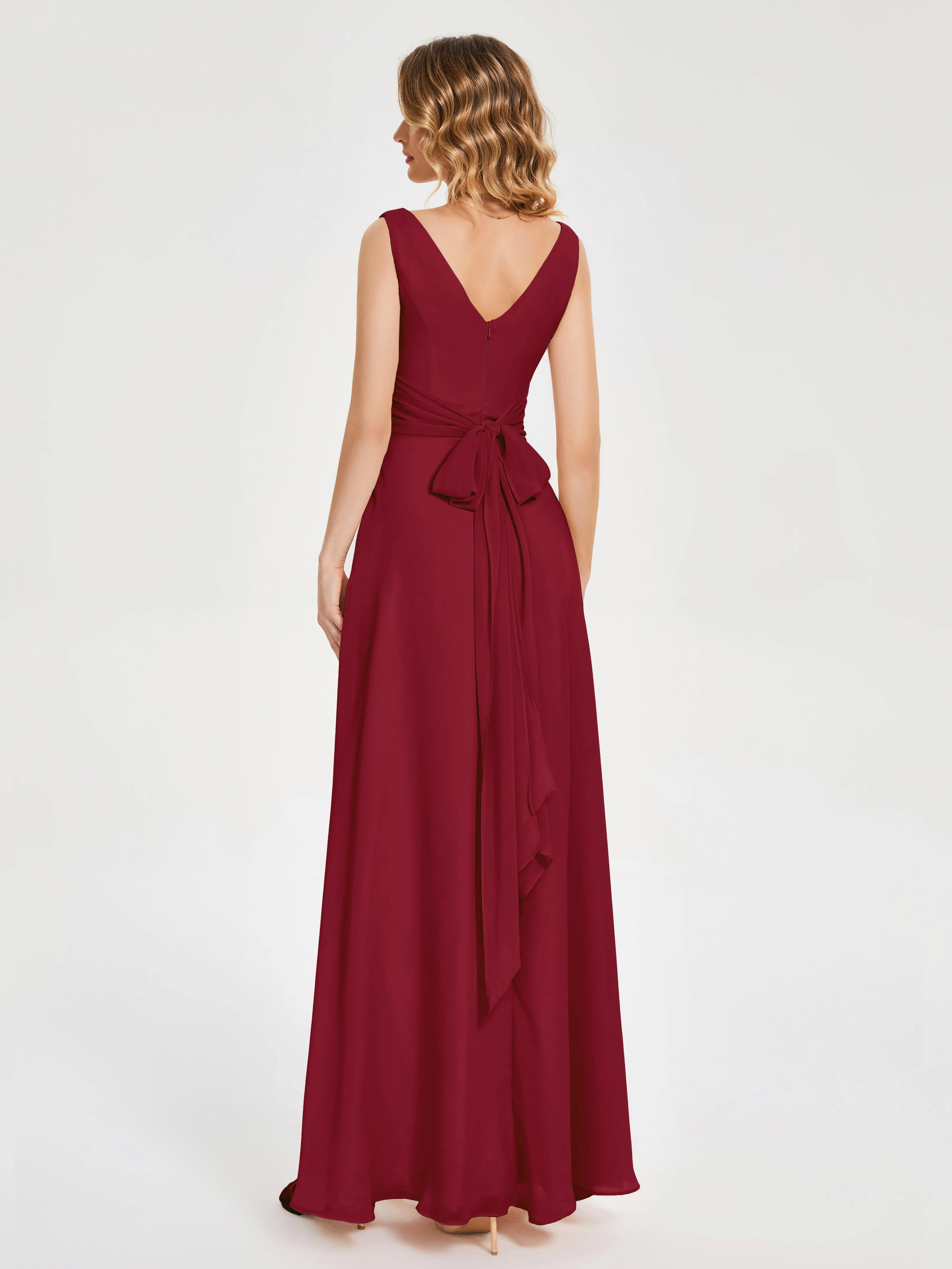 Lucille Elegant Chiffon Mother of the Bride Dress With Bow