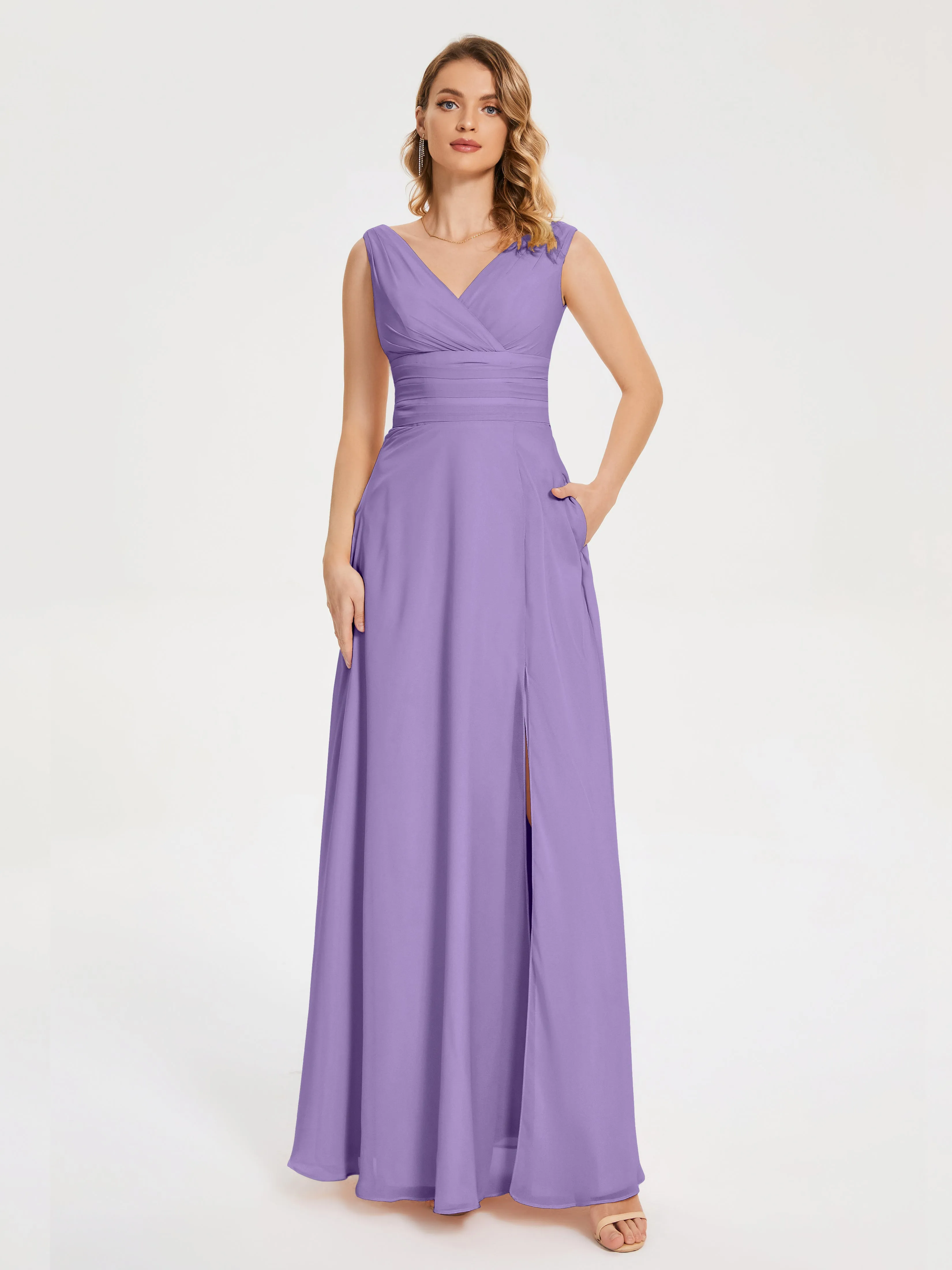 Lucille Elegant Chiffon Mother of the Bride Dress With Bow