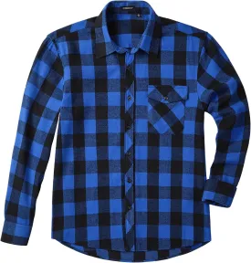 Men's Long Sleeve Plaid Shirt - Z-BLUE SHIRT-1