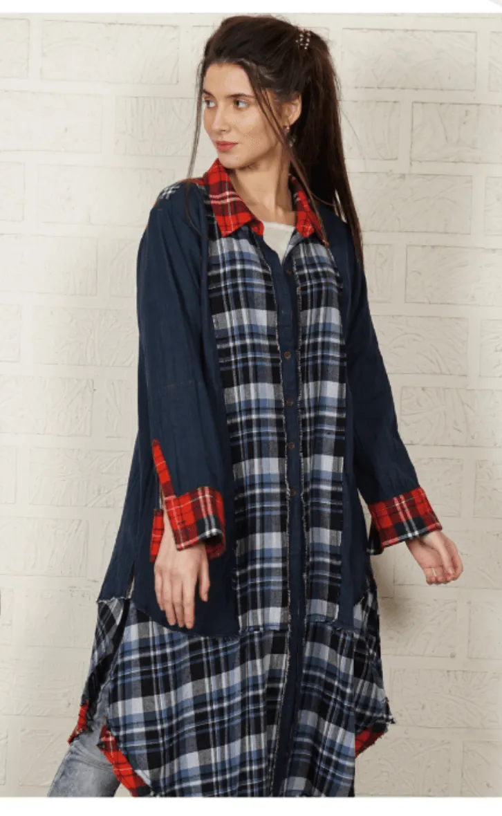 Mixed Plaid Shirt Dress by The PaperLace