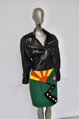 Moschino skirt with highway stitching 1980s Cheap and Chic