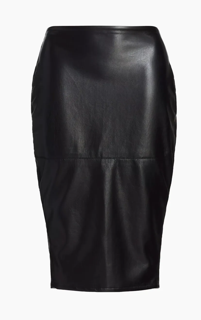 NEW!! Better Than Leather Midi Skirt in Black by Good American