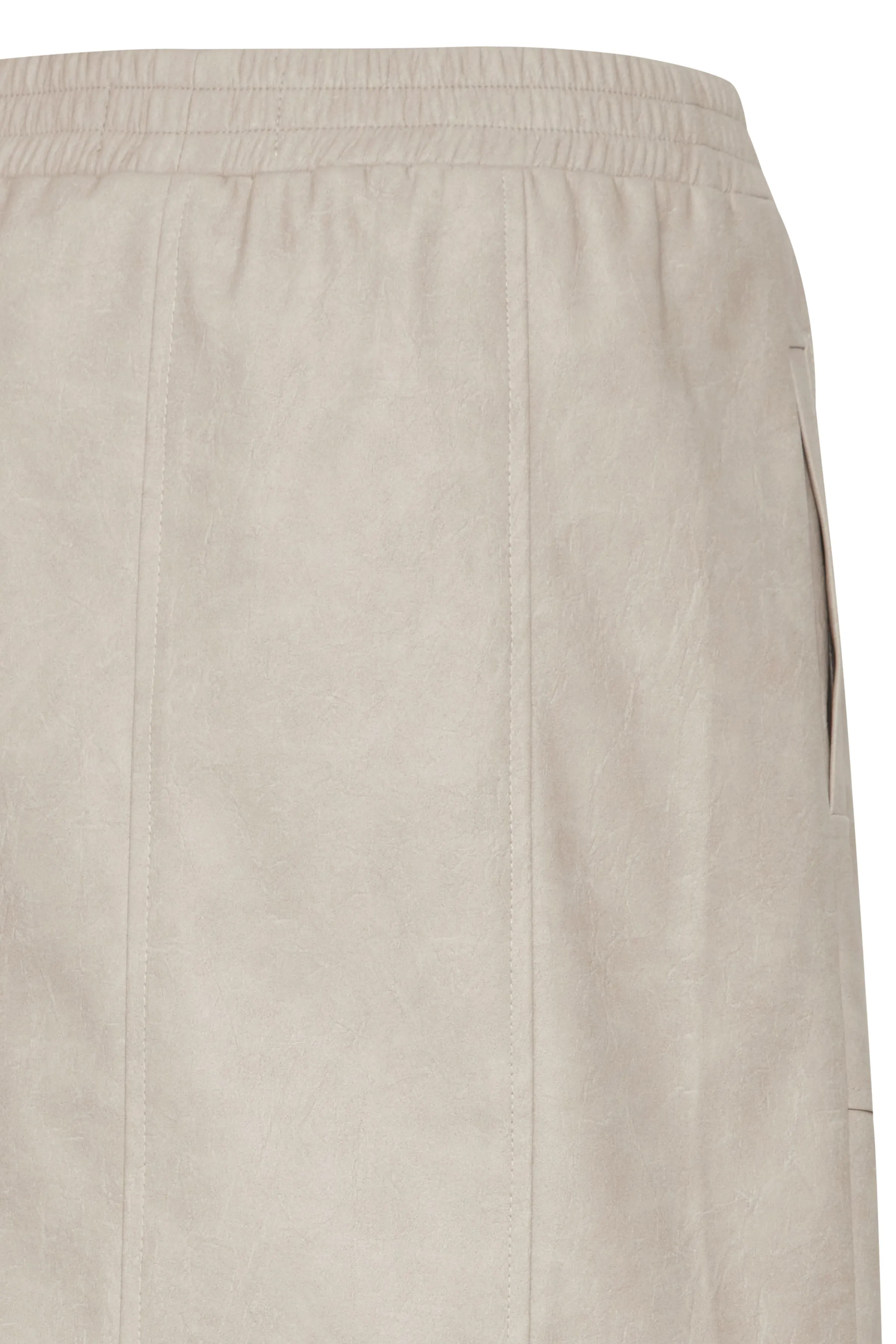 NOBI FAUX LEATHER SKIRT (FEATHER GREY)