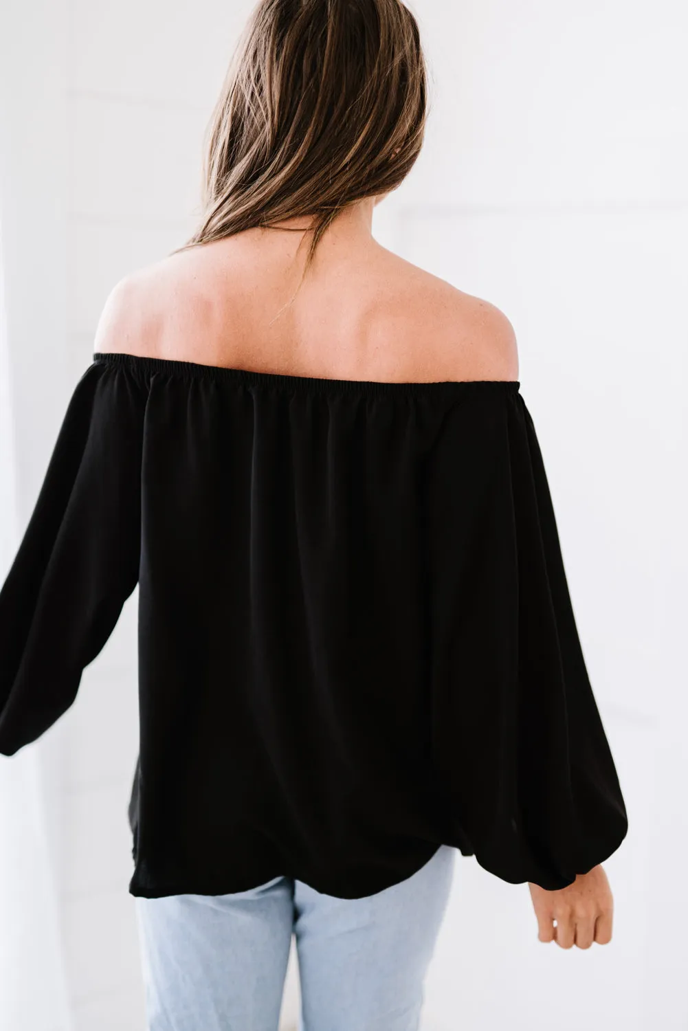 Off-Shoulder Balloon Sleeve Top