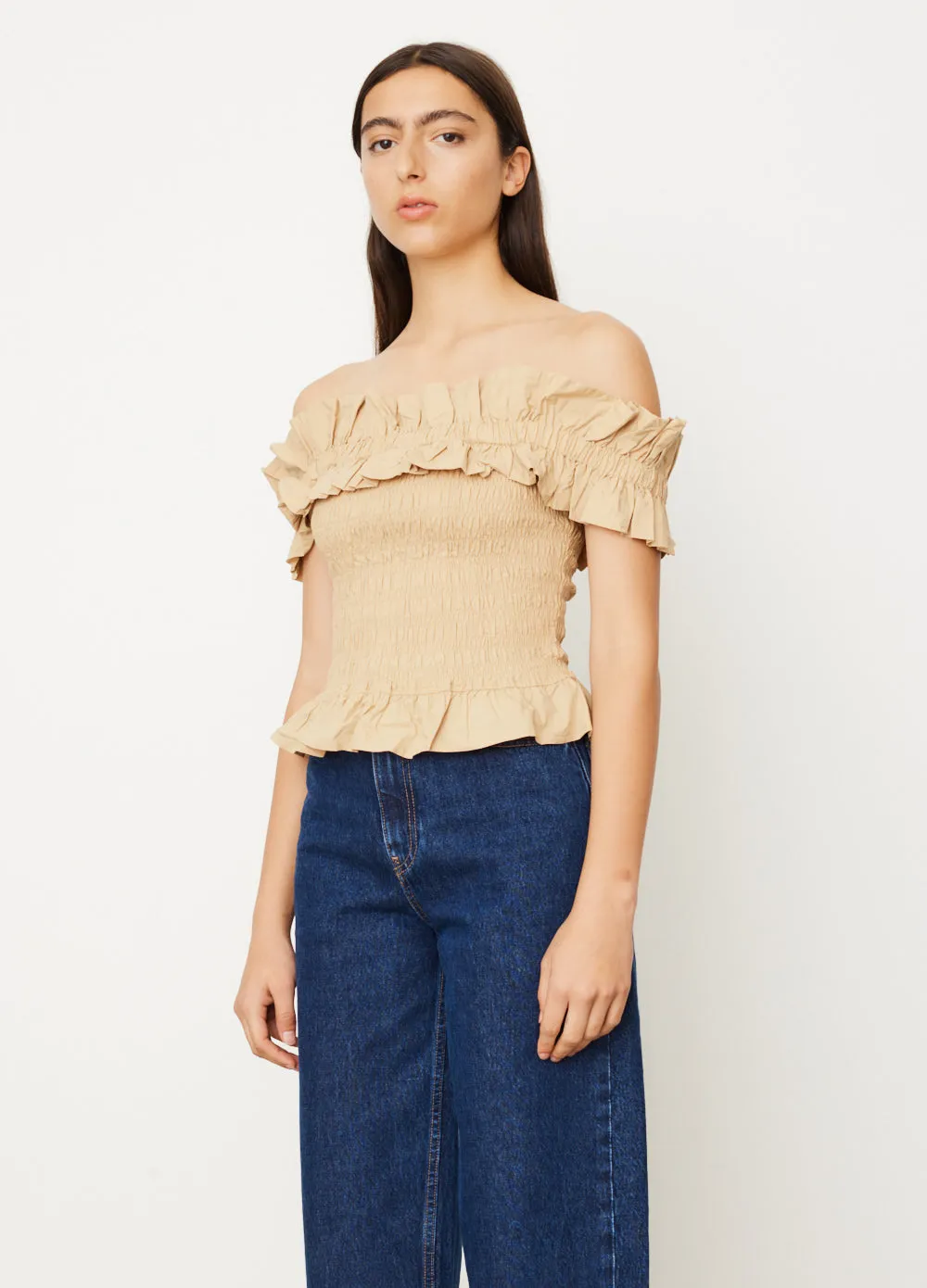 Off-Shoulder Smock Top