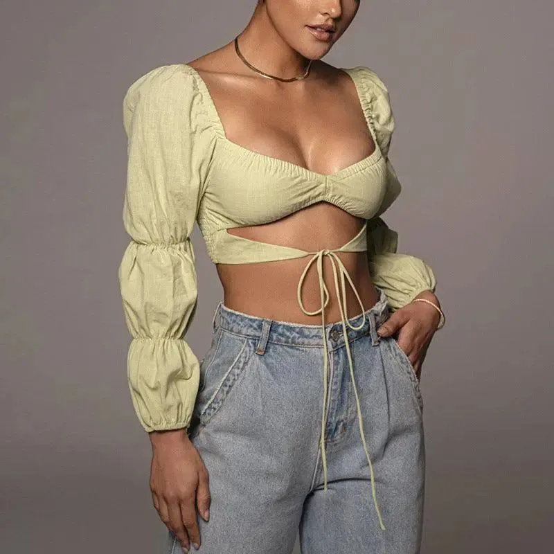 Off Shoulder Wrap Crop Top