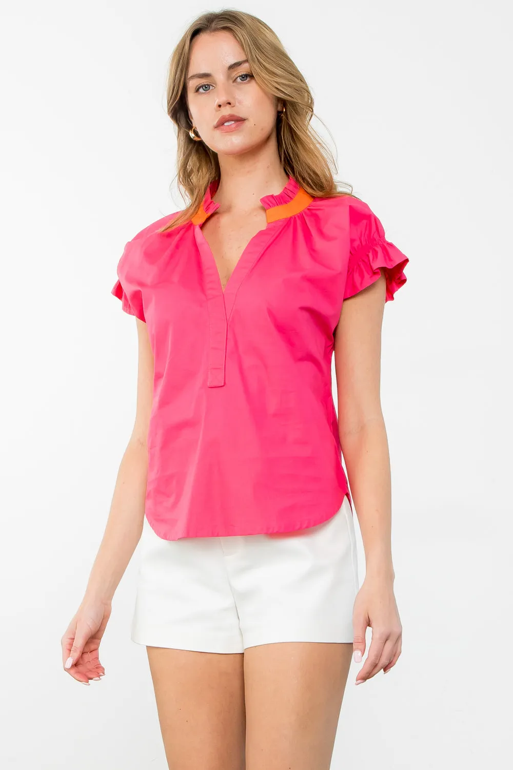 Pink Poplin Tank Top