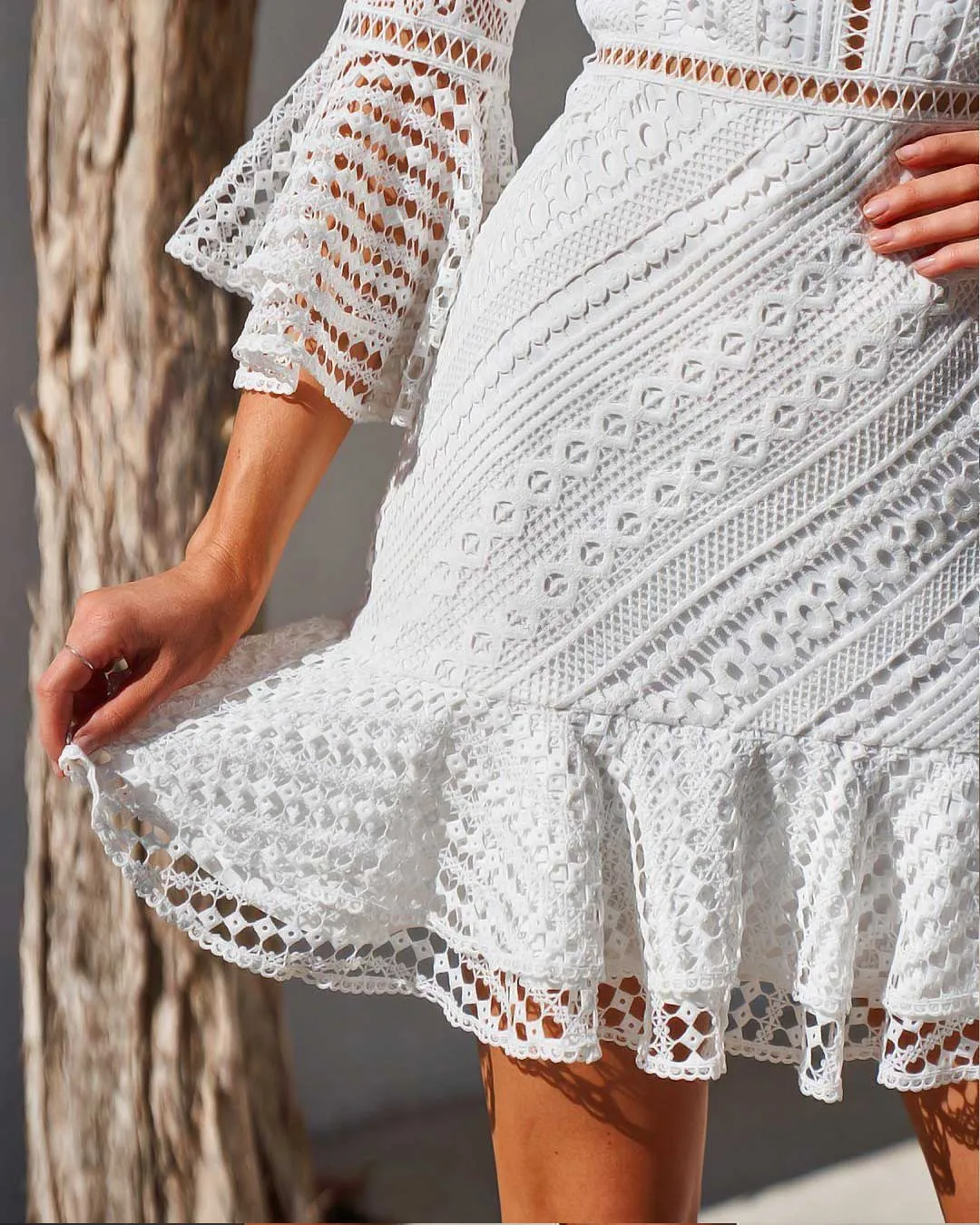 Stacey Lace Dress - White