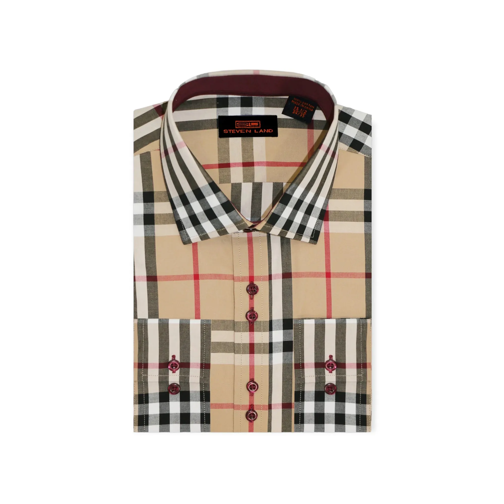 STEVENLAND: Plaid Dress Shirt DS263