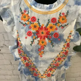 Tie-dye Embroidered Baby Doll Shirt | Savanna Jane