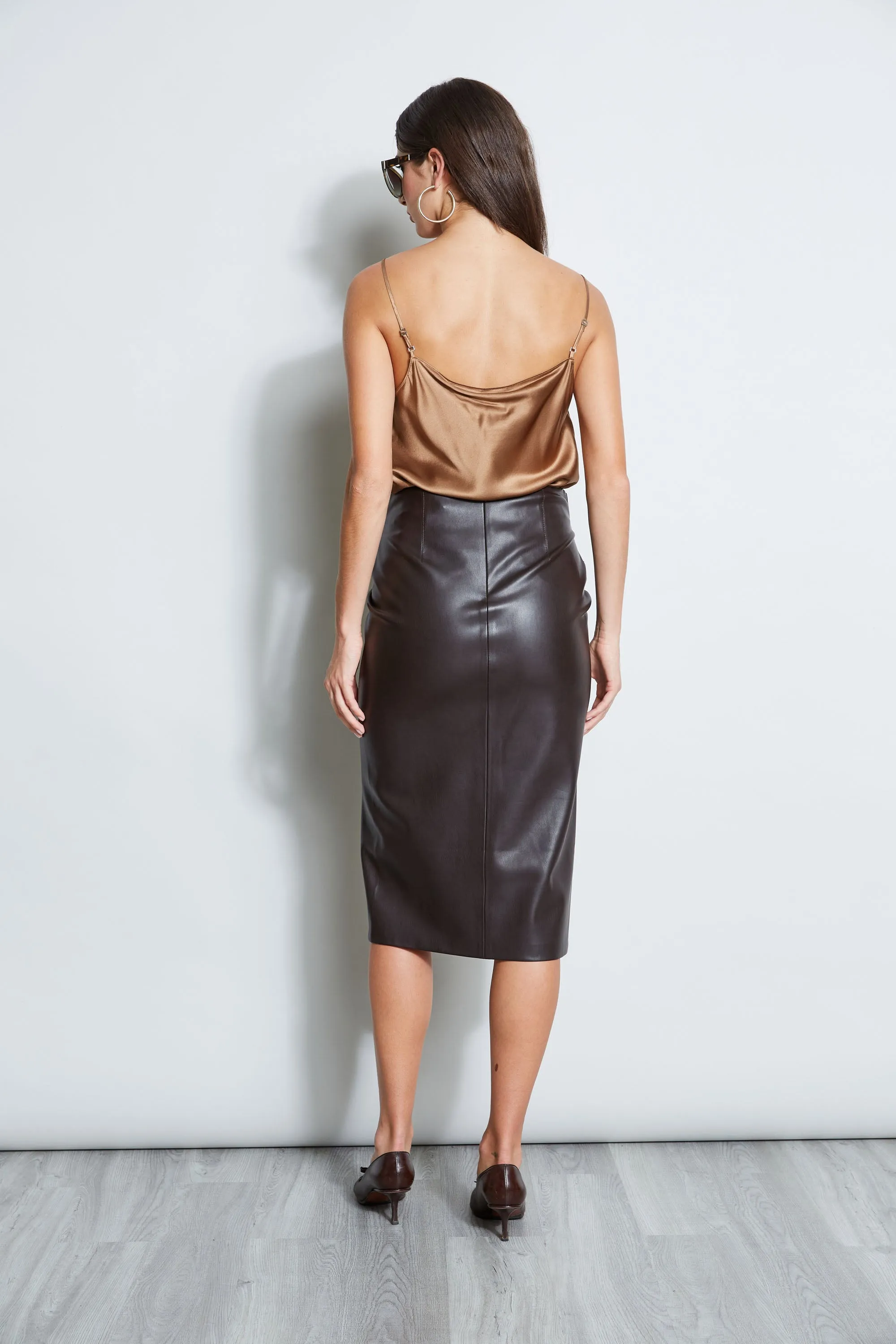 Twist Vegan Leather Skirt