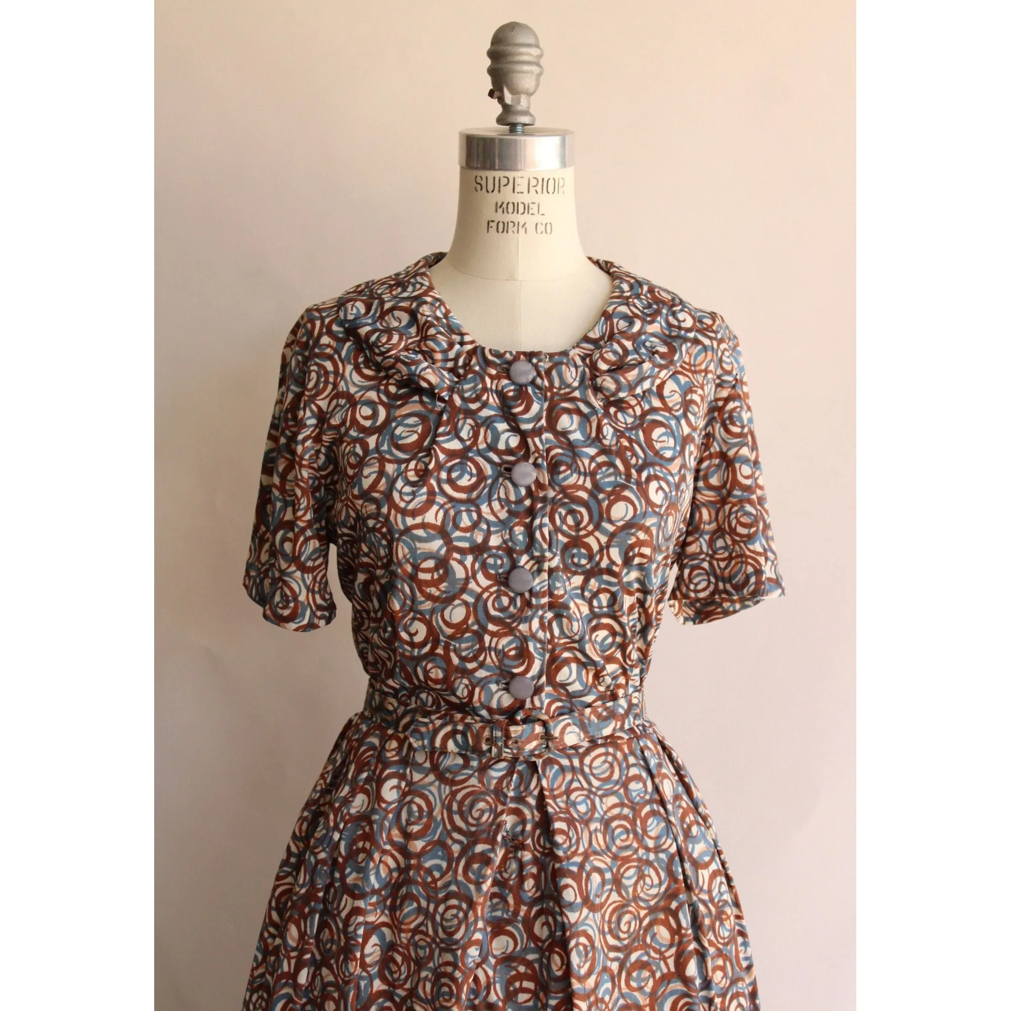 Vintage 1950s Dress with Belt By Berkshire Between Size