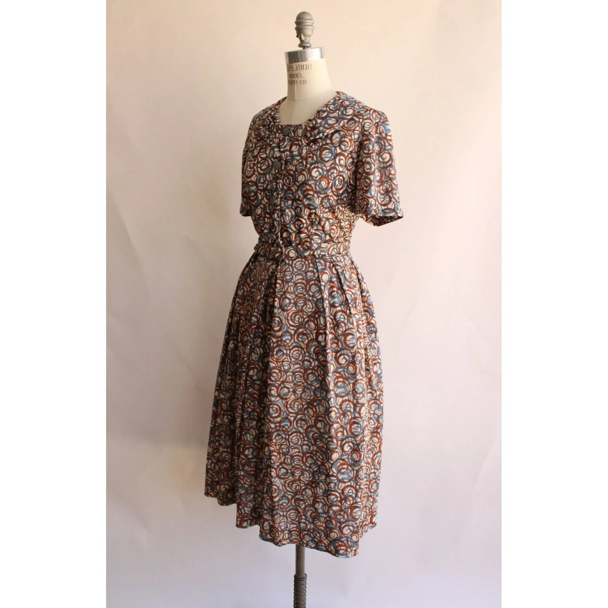 Vintage 1950s Dress with Belt By Berkshire Between Size