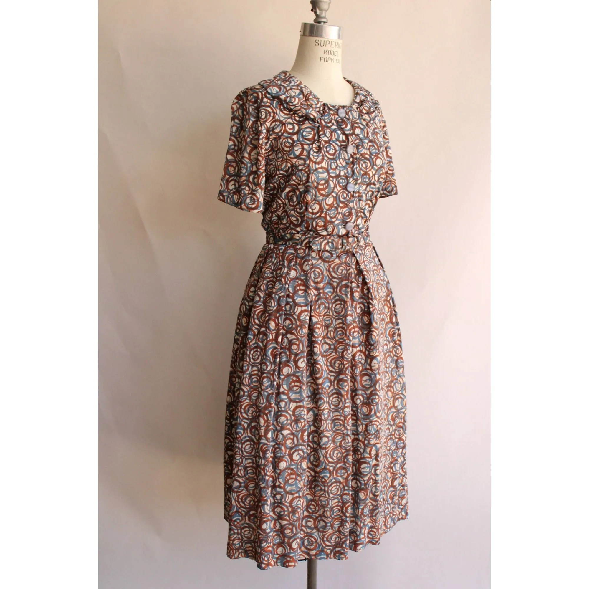 Vintage 1950s Dress with Belt By Berkshire Between Size