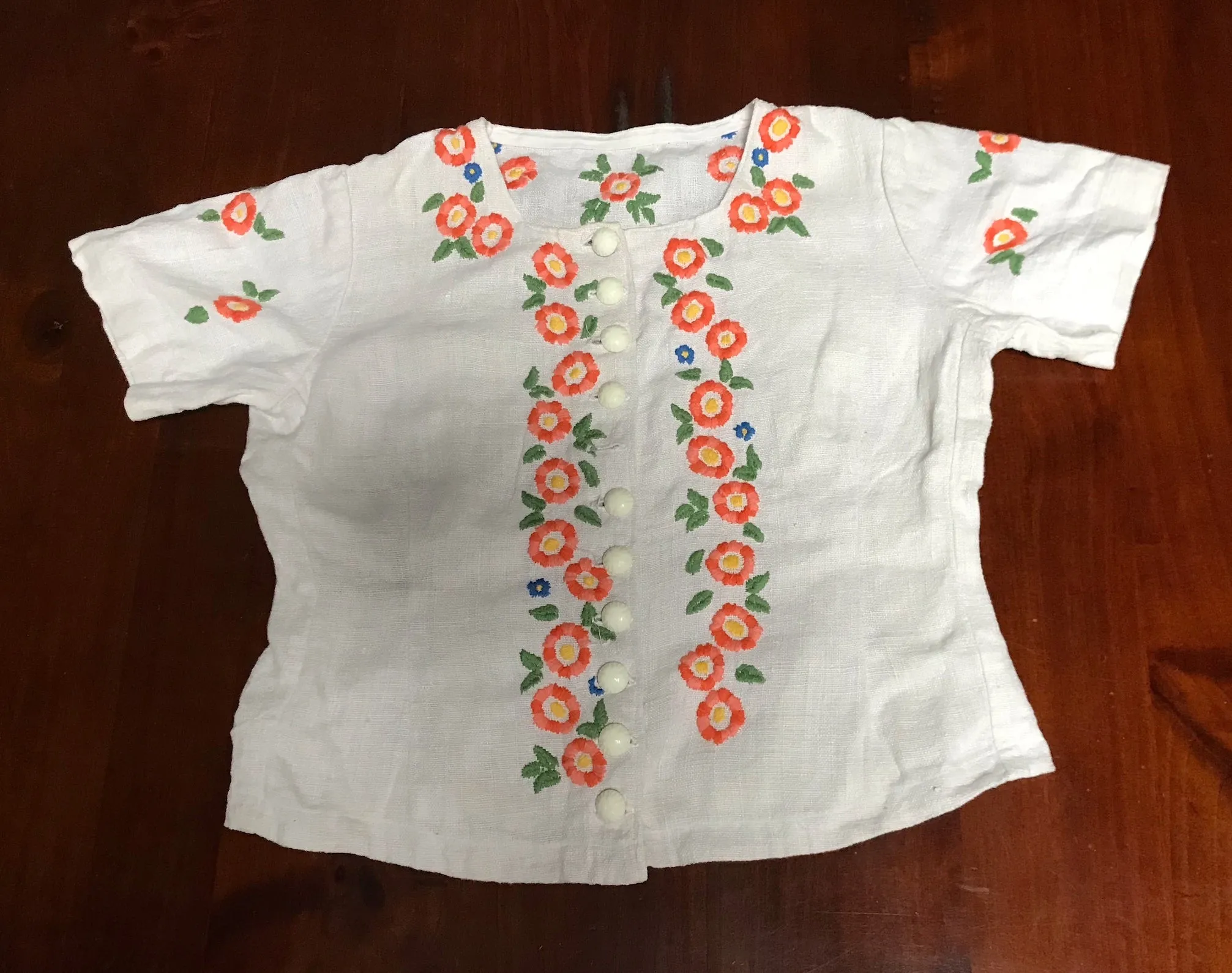 Vintage Embroidered Top   #C315  FREE AUS POSTAGE