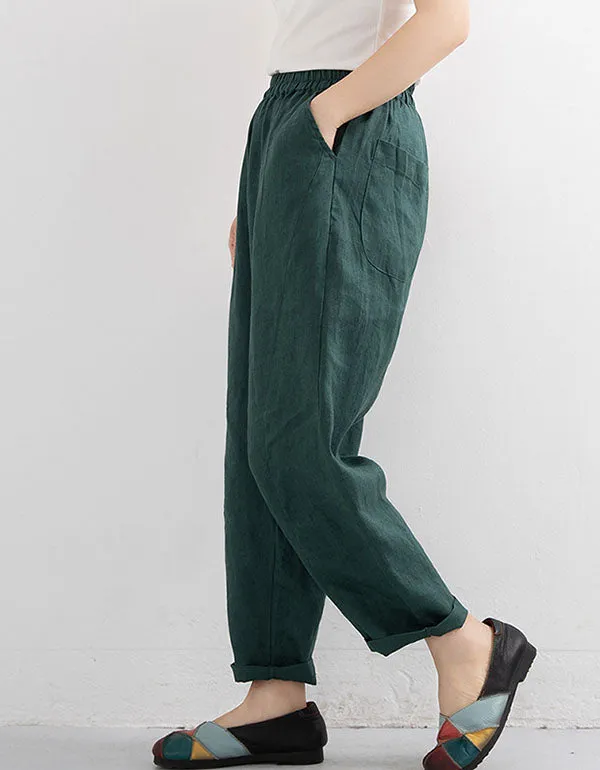 Women Summer Linen Pants 4 Color