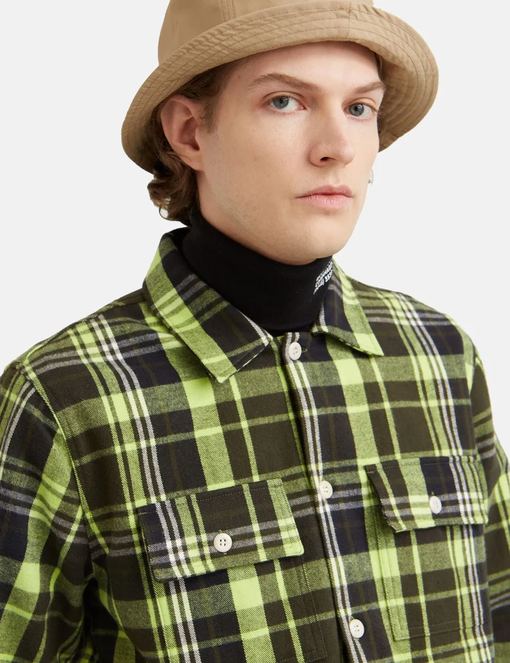 Wood Wood Franco Flannel Shirt - Green Check