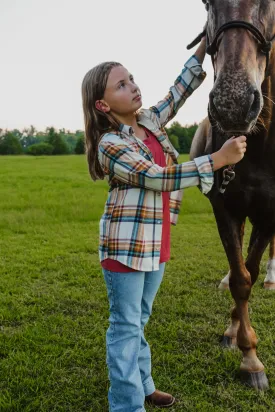 Wrangler Girls Western Plaid Shirt