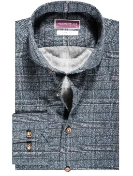 Yeats Plaid Check Casual Shirt Blue